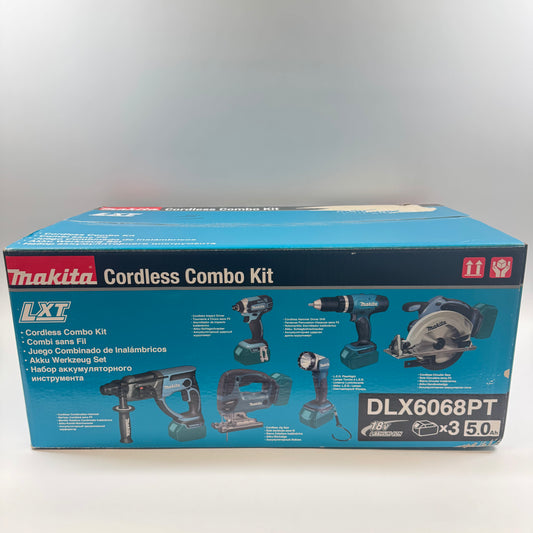 New Makita 18V LXT Cordless Combo Set 6PCS Kit DLX6068PT